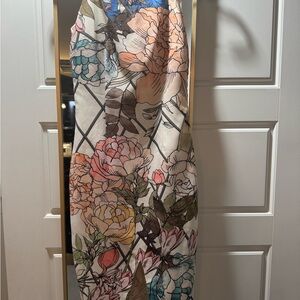 XS Floral Print Sleeveless Dress with front slit